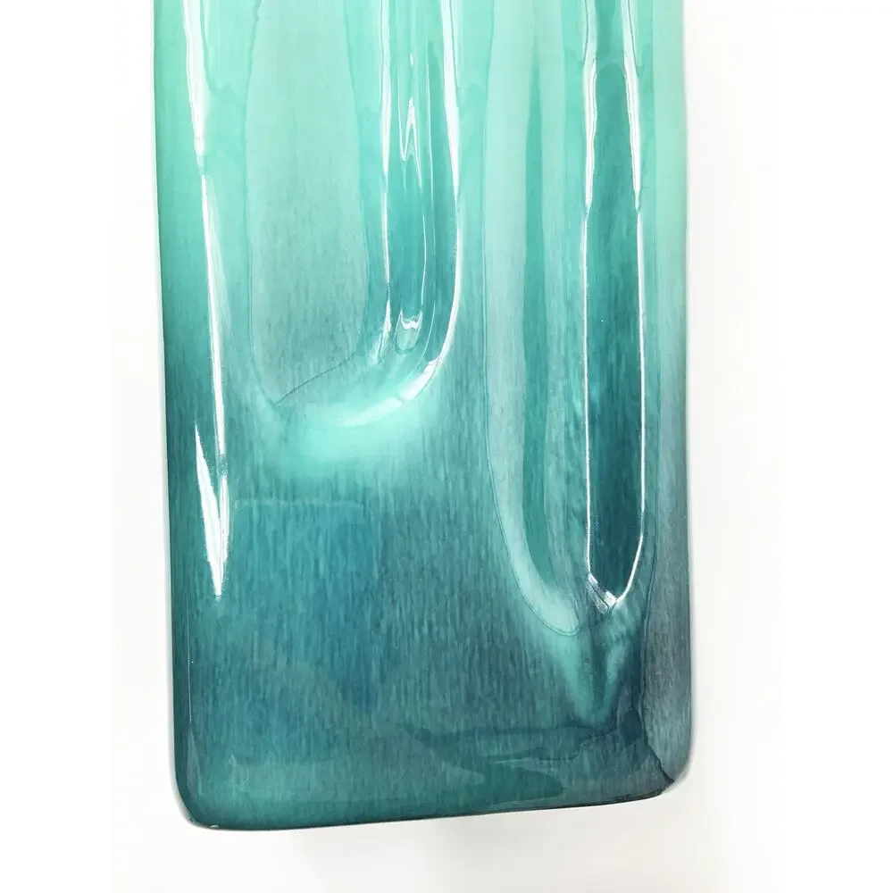 Large Mid-Century Seafoam Green Wavey Vase